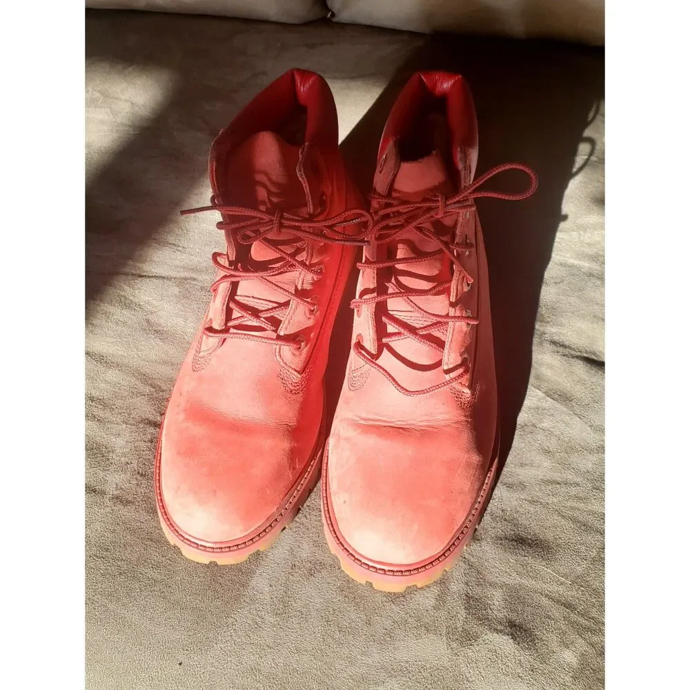 Timberland Red Boots Size 6 Youth Size A13HV